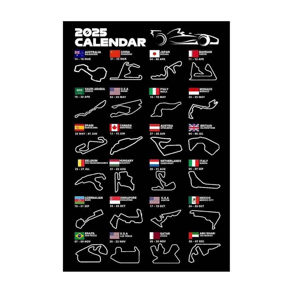 2025 F1 Calendar Artwork
